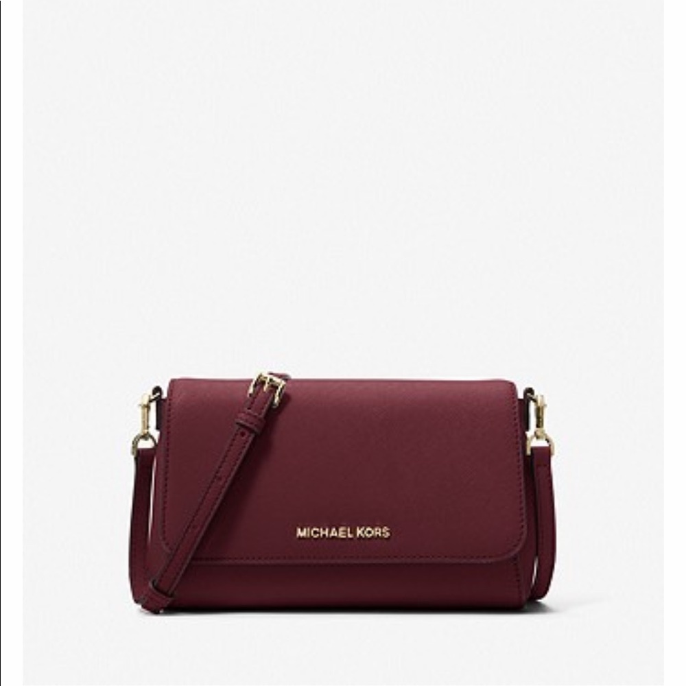New Michael Kors Medium Saffiano Leather Convertible Crossbody Bag